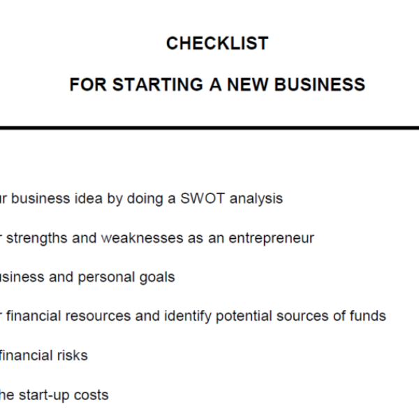 Free PDF Checklist for Starting a New Business