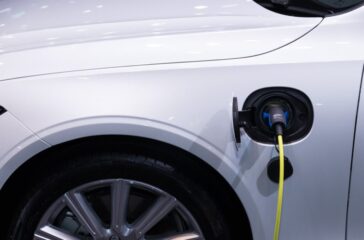 white car charging